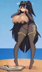 bimbofication black_hair fire_emblem fire_emblem_awakening large_breasts nintendo sunglasses sunny_miami tharja wrenzephyr2