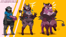 before_and_after breasts chubby cleavage corruption demon_girl dog_girl femsub fernier_(abc163) furry grey_hair hooves horns huge_breasts kaa_eyes malificus monster_girl non-human_feet original red_hair short_hair torn_clothes transformation wings wolf_girl