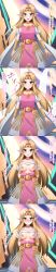  a_link_between_worlds altered_common_sense before_and_after blonde_hair blush bracers collarbone dress elf_ears empty_eyes exposed_chest female_only femsub happy_trance headband long_hair master_hand necklace nintendo paradox princess_zelda small_breasts solo super_smash_bros. text the_legend_of_zelda translation_request undressing 