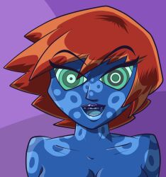  alien alien_girl animated animated_eyes_only animated_gif blue_skin bml-20xx breasts femdom hypnotic_eyes kaa_eyes kassidy_(medrifogmatio) large_breasts looking_at_viewer original pov pov_sub red_hair 