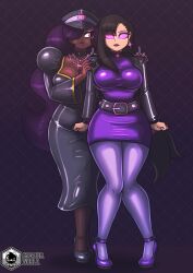 choker corruption creator_world enemy_conversion evil_smile femdom femsub final_fantasy final_fantasy_vii jewelry latex original purple_eyes spiral_eyes tifa_lockhart