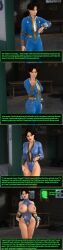  3d before_and_after bimbofication brain_drain breast_expansion comic corruption drugged fallout_(series) femsub grakio lucy_maclean self_hypnosis text 
