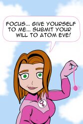  atom_eve femdom green_eyes invincible isankura pendulum pov pov_sub red_hair short_hair smirk super_hero text 