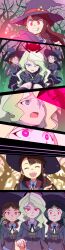 absurdres akko_kagari barbara_parker before_and_after corruption diana_cavendish evil_smile expressionless femdom femsub glowing glowing_eyes hannah_england hitsugi_mc holding_hands hypnotized_hypnotist little_witch_academia red_eyes smile