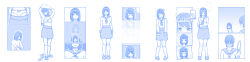  blush bra breasts comic dazed dollification empty_eyes expressionless female_only femdom femsub glasses hypnotic_accessory large_breasts monochrome open_mouth original panties remote_control school_uniform short_hair sleeping sleepymaid socks standing standing_at_attention tech_control text topless underwear undressing 