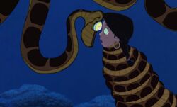  black_hair coils disney earrings femsub jewelry jungle kaa kaa_eyes long_hair maledom manip night open_mouth outdoors poptartbitch_(manipper) shanti snake the_jungle_book trees 