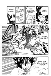 carla_(fairy_tail) cat_girl comic corruption fairy_tail femsub gray_fullbuster greyscale happy_(fairy_tail) malesub monochrome monster_girl multiple_subs spoilers text transformation unaware wendy_marvell