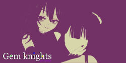  bangs cbhm collar demon demon_girl eyeshadow koikatsu! long_hair magical_girl pale_skin purple_eyes purple_hair smile unusual_pupils 