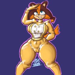 absurdres ahegao altered_common_sense alternate_costume animal_ears badger_girl bodysuit clothed clothed_exposure collar dazed female_only femsub gloves kukaboom latex meat_corp open_mouth pussy rubber saluting solo sonic_the_hedgehog_(series) standing standing_at_attention sticks_the_badger symbol_in_eyes tech_control unhappy_trance