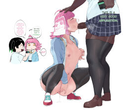  age_difference ahoge altered_perception ass balls bangs before_and_after black_hair blush bottomless breast_grab breasts bubble cell_phone censored collarbone cosplay cum dark_skin dialogue english_text erect_nipples fellatio femsub futa_with_female futadom futanari green_hair hand_on_head holding_breasts hypnotic_app love_live! love_live!_nijigasaki_high_school_idol_club masturbation multicolored_hair naipran navel open_clothes oral penis phone pink_hair pussy pussy_juice rina_tennoji school_uniform short_hair skirt small_breasts sneakers speech_bubble spread_legs squatting straight-cut_bangs sweat takasaki_yu tech_control text thighhighs twintails yellow_eyes 