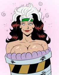 bectube breasts cleavage femsub happy_trance large_breasts marvel_comics polmanning rogue smile spiral_eyes super_hero symbol_in_eyes x-men