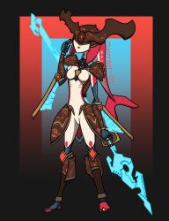  absurdres armor barefoot bikini_armor breasts breath_of_the_wild collar corruption enemy_conversion feet female_only femsub fish_girl furry gloves happy_trance hypnotic_accessory mannybot-01 mask mipha nintendo solo spear tech_control the_legend_of_zelda thighs visor weapon zora 
