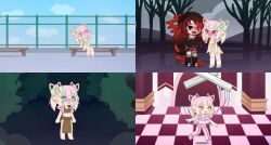 aura black_eyes black_hair dancer dancing doll dollification drool empty_eyes expressionless forest happy_trance hypnotic_eyes jungle kaa_eyes lingerie open_mouth pink_eyes pink_hair red_eyes red_hair shoes skirt socks tail underwear vampire visor yellow_eyes