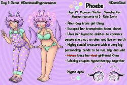  alien_girl antenna_(biology) arms_behind_back bare_legs barefoot blue_eyes bra breasts bulge character_profile cleavage collarbone confused curly_hair dog_girl dumbskull eyebrows_visible_through_hair feet female_only femsub halo hypnovember large_breasts leaning_forward looking_at_viewer multicolored_eyes nail_polish navel one_eye_open open_mouth original pansexual panties phoebe_(dumbskull) pink_eyes purple_background purple_eyes purple_hair ring_eyes shirt short_hair smile solo spiral_background spiral_eyes tail tan_skin text toenail_polish tongue tongue_out transfem transgender_identity underwear v wink yuri 