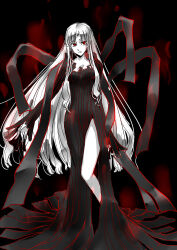aoi_tohsaka breasts corruption empty_eyes expressionless fate/zero fate_(series) femsub large_breasts long_hair red_eyes silver_hair