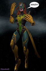 3d alien crossover dc_comics dialogue english_text female_only femsub hypnolordx jean_grey marvel_comics marvel_rivals parasite possession red_hair signature source_filmmaker speech_bubble starro super_hero surprised text x-men