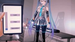  3d animated animated_gif arm_warmers arms_above_head bangs bare_shoulders blue_eyes blue_hair body_control cell_phone censored cock_growth collar cuffs cum empty_eyes eye_roll femsub forced_orgasm futanari futasub futaym glowing headphones koikatsu! large_breasts micro_bikini miku_hatsune orgasm pantyhose penis pov pov_dom resisting skirt spread_legs tech_control text thigh_boots thighhighs tie twintails 