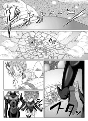  breast_expansion breasts comic corruption cure_dream cure_rouge dark_dream_(precure) femdom femsub happy_trance nozomi_yumehara orgasm precure red_hair rin_natsuki suit tentacles text yes!_precure_5 
