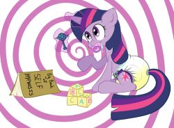 age_regression animals_only book diaper femsub horns horse magic my_little_pony poofy_diaper self_hypnosis skitterpone spiral twilight_sparkle unicorn