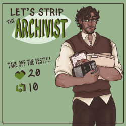  jonathan_sims male_only nastypatcha scar shirt solo the_magnus_archives vest 