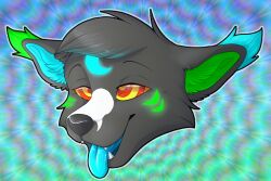 dazed furry happy_trance kaa_eyes male_only open_mouth ring_eyes shinethenaughtydrolf smile solo tongue tongue_out