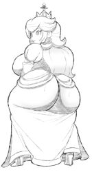  antenna ass crown high_heels mackolor manip monochrome nintendo princess_peach royalty super_mario_bros. 