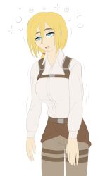  attack_on_titan blonde_hair blue_eyes breasts dazed empty_eyes eye_roll female_only femsub historia_reiss large_breasts leaning_forward limp long_hair open_mouth plsgts ponytail solo 