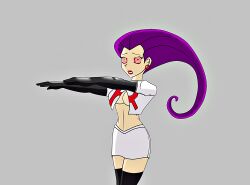  boots breasts carlosfco femsub gloves jessie large_breasts long_hair nintendo open_mouth pokemon pokemon_(anime) red_hair skirt spiral_eyes symbol_in_eyes team_rocket thigh_boots zombie_walk 
