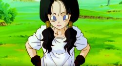 black_hair blue_eyes breasts crossed_eyes dazed dragon_ball dragon_ball_z drool empty_eyes female_only femsub happy_trance hypnoner_(manipper) ivatent_(manipper) long_hair open_mouth school_uniform shirt smile twintails videl