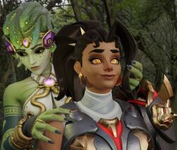  3d black_hair dark_skin femdom femsub happy_trance hypno_ninja overwatch snake_girl vendetta_(overwatch) 