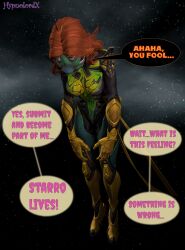 3d breasts crossover dc_comics dialogue english_text femsub floating hypnolordx jean_grey large_breasts laughing long_hair marvel_comics marvel_rivals parasite possession red_hair signature source_filmmaker speech_bubble starro super_hero text turning_the_tables x-men