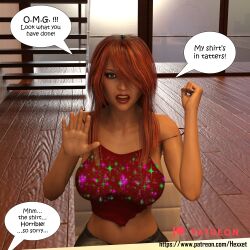 3d absurdres breast_expansion dialogue hexxet magic nicole_bolagona office_party text