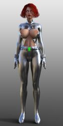 3d black_widow breasts breasts_outside exposed_chest female_only fembot femsub graybot high_heels marvel_comics open_clothes red_hair robot robotization solo super_hero tech_control theheckle whitewash_eyes