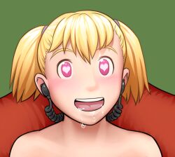  animated animated_eyes_only animated_gif blonde_hair blush drool earbuds female_only femsub happy_trance headphones heart heart_eyes hypnotic_accessory hypnotic_audio hypnotic_music original pink_eyes sleepymaid symbol_in_eyes tech_control topless twintails 