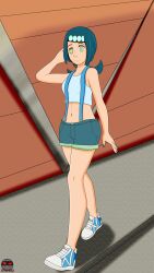 alternate_costume blue_hair femsub happy_trance hypno_ninja kaa_eyes lana&#039;s_mother milf nintendo pokemon short_hair