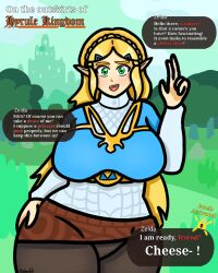  blonde_hair dialogue elf elf_ears kilroylucy18 large_breasts long_hair nintendo princess princess_zelda tagme the_legend_of_zelda 