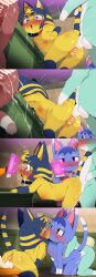 animal_crossing ankha_(animal_crossing) bunny_boy cat_girl character_request dagasi femsub hedgehog_girl kissing maledom malesub nintendo nude phone rosie_(animal_crossing) sable_(animal_crossing) sasha_(animal_crossing) yuri