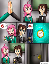  brown_hair comic empty_eyes femdom femsub hypnotic_eyes jerrydestrtoyer kai_(pieman754) long_hair moka_akashiya original pendulum pink_hair rosario+vampire 