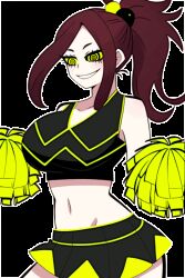  animated animated_eyes_only animated_gif breasts brown_hair cheerleader clothed crop_top emma_barnes hair_ornament large_breasts midriff short_hair short_skirt simple_background skirt smile spiral_eyes symbol_in_eyes tagme tank_top transparent_background worm_(series) yellow_eyes 