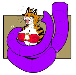  breasts cat_ears cleavage closed_eyes coils collarbone elephant femsub furry hair_ornament huge_breasts hypnofood navel open_mouth orange_hair orange_skin original sascha_(hypnofood) short_hair simple_background sleeping sweat tagme tiger_girl western white_background 