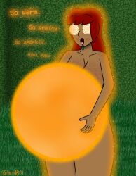  breast_press breasts dark_skin drool femsub freckles glasses glowing long_hair mind_break mintyboi nude orb original red_hair samantha_hubbard_(mintyboi) sparkle spiral_eyes thick_thighs thighs 