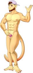  chastity dax_(kt1v3nus) femboy furry katzepunk male_only monkey_boy muscle_boy nude pink_eyes reference_sheet standing swirlys_club_(kt1v3nus) tagme 