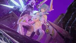 3d arms_above_head bouncing_breasts breasts corruption dildo drone dronification femsub glowing green_hair green_heart hyperdimension_neptunia large_breasts long_hair navel open pussy_juice spread_legs squirting tagme taihou1944 thighs transformation underboob vaginal video
