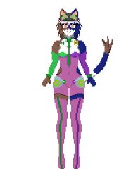 animal_ears cat_ears cat_girl cat_tail female_only femsub furry glowing glowing_eyes happy_trance michel_(alandy) nyarukavt original pink_eyes pixel_art tattoo tech_control tie