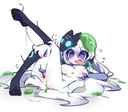  absurdres blue_eyes blush breast_fondling breast_grab crossed_legs drool femsub fingering furry groping heart heterosexual holding_breasts hypnotic_slime kindred_(league_of_legends) league_of_legends legs legs_up maledom mallangtteog1 mask masturbation on_back open_mouth possession purple_eyes simple_background slime sweat symbol tail tears very_long_hair white_background white_hair zac_(league_of_legends) 
