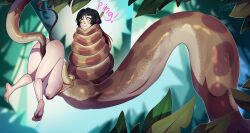 absurdres ass bare_breasts bare_legs barefoot before_and_after black_hair blush bottomless breasts breasts_outside coils crossover disney earrings english_text erect_nipples eyebrows_visible_through_hair eyelashes feet femsub happy_trance jane_doe_(zenless_zone_zero) jungle kaa kaa_eyes lairreverenteboladepelos large_breasts legs long_hair maledom multicolored_eyes multicolored_hair multiple_views nipples no_bra no_panties nude open_mouth outdoors ping plant pussy rat_girl red_hair restrained scales shiny_hair shiny_skin signature smile snake tail text the_jungle_book topless trees unaware vaginal vore zenless_zone_zero