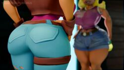  3d animal_ears animated bandana bandicoot_girl bare_breasts belt blender blonde_hair blue_eyes blue_hair bouncing_breasts crash_bandicoot_(series) crop_top dan_vs. drool dual_persona earrings eyelashes eyeshadow femdom femsub fingerless_gloves furry green_eyes hourglass_figure huge_ass huge_breasts hypno_beam instant_loss jacket jean_shorts jimmy_neutron_(series) makeup mascara nail_polish nipples open_mouth piercing self_hypnosis smile sound spiral_eyes symbol_in_eyes tagme tawna_bandicoot tech_control thehypnopotamus thick_thighs video voice_acted watermark zombie_walk 