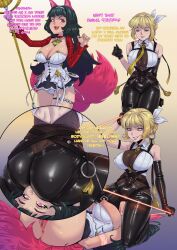 astra_yao black_hair cosplay evelyn_chevalier female_only femdom femsub fox_girl gmun large_breasts long_hair pussy sitting_on_face tagme zenless_zone_zero