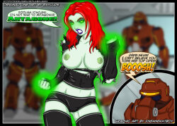 antagone breasts corruption femsub frisky_dingo grace_ryan humor insanekatboy_(colorist) large_breasts long_hair open_clothes possession raylude red_hair super_hero text western x-tacles
