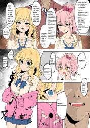  blonde_hair drool dumbguy_(colorist) femsub idolmaster_cinderella_girls mika_jougasaki tagme text transformation trigger umau_mashio unaware undressing yui_ootsuki 